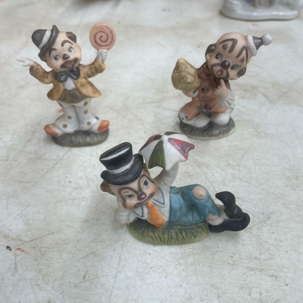 Vintage Clown Figurines Set